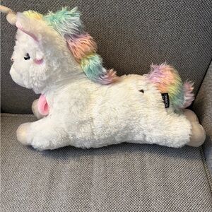 FAO SCHWARZ White Unicorn Plush with Rainbow Accents, lights and sounds
